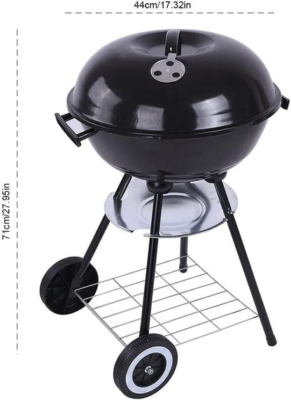Portable Charcoal Grill for Camping BBQ, Outdoor Barbecue Grill with Lid, Small Round BBQ Grill for Tailgate, Backpacking, and Patio Cookouts,A-1