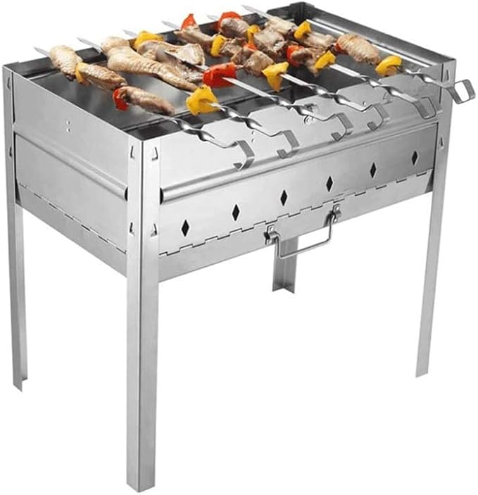 Portable Charcoal Grill for Camping BBQ Grills, Outdoor Barbecue Grill Stainless Steel Foldable Grill Rack for Patio Picnic Tailgate Backyard,A-1