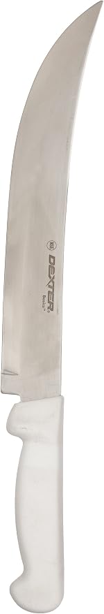 Basics P94826 10" White Cimeter Steak Knife with Polypropylene Handle