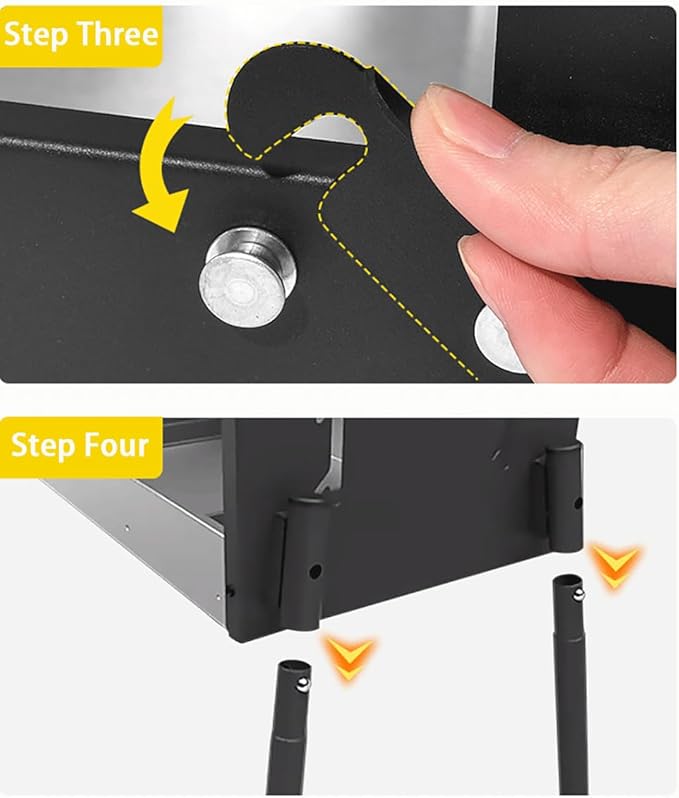 Home Barbecue Grill, Outdoor Smoke-Free Barbecue Charcoal Courtyard Barbecue Grill, Portable Barbecue Grill, Folding Camping Grill,Black