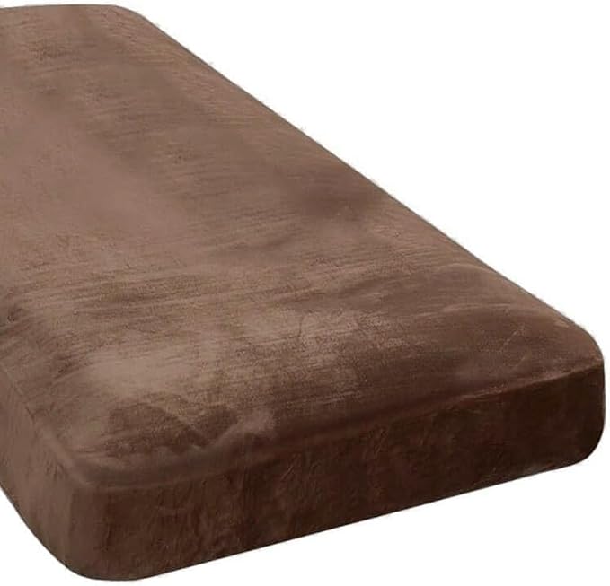 H.VERSAILTEX Velvet Stretch Individual Chaise Cover Sectional Couch Covers for L Shaped Sofa Both Left/Right Furniture Protector Seat Cushion Sofa Cover (1 Piece Chaise Cover, Caramel)