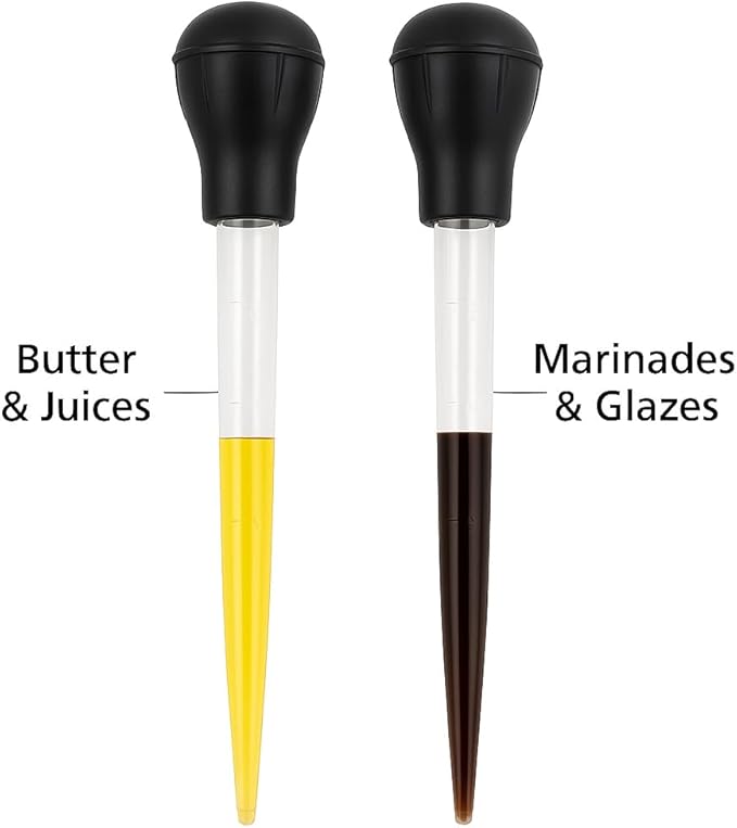 2 Pack Turkey Baster Injector BPA Free Food Grade Basting Tool with Detachable Bulb for Roasting Turkey Chicken BBQ Juices