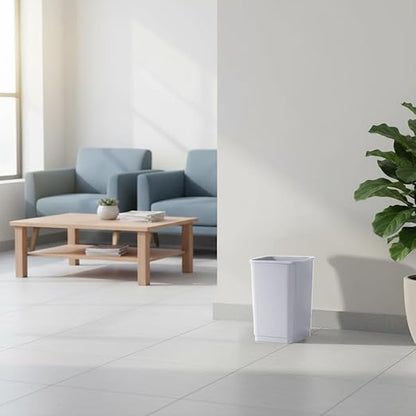 Superio 4.5 Gallon Plastic Trash Can, Waste Bin for Home, Kitchen, Office, Bedroom, Bathroom- 18 Qt (2 Pack, White Smoke)