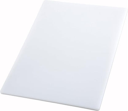 Winco 12" x 18" White Heavy-Duty Plastic Cutting Board (Set of 6) | Dishwasher safe, Stain resistant, Minimizes dulling, Great for Charcuterie, Cheese, Appetizers and Buffet Displays