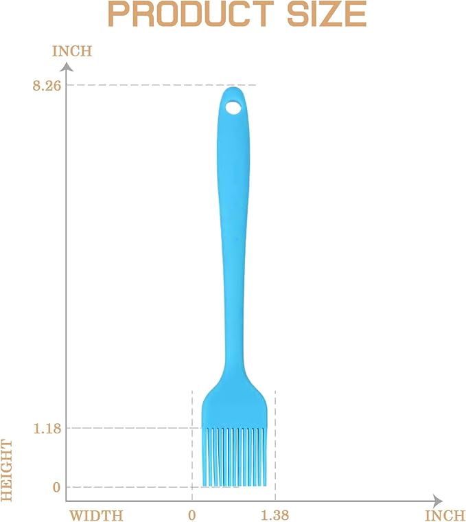 Silicone Basting Pastry Brush, 5 PCS Heat Resistant Food Brush Set, One-Piece Design, Stainless Steel Core Oil Brush of Baking, BBQ, Spreading Oil, Butter, Grilling, Marinade, Dishwasher Safe
