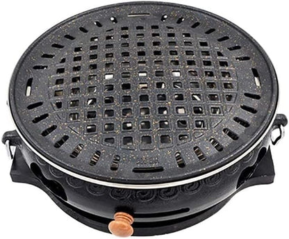 Outdoor Household Charcoal Barbecue Tools, Thick Large Portable Charcoal Grill for Camping BBQ Grills, Picnic, Party Activities, Cast Iron BBQ Grill with Split Design & Anti-Scald Handle,A-1