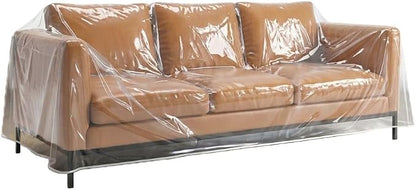 LAMINET Thick Crystal Clear Heavy-Duty Water Resistant Sofa/Couch Cover - Perfect for Protection Against CAT/Dog Clawing, Kids and Grandkids- Sofa - 42" BH x 18" FH x 96”W x 40”D