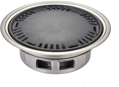 Portable Charcoal Grill for Camping BBQ Grills, Outdoor Barbecue Grill with Folding Smokeless Charcoal Oven, Thickened Body Lightweight Camping Grill for Home Use,LightGrey-D