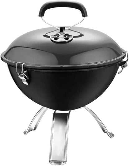 Barbecue Charcoal Grill Portable Charcoal Grill Stainless Steel Round Outdoor Barbecue BBQ Grill Enamel Stove for Cooking Picnic Charcoal BBQ Grill(Black)