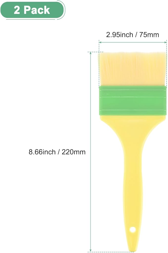 M METERXITY 2-Pack Pastry Brush, Soft Basting Baking BBQ Oil Brush for Cooking/Barbecue/Kitchen [3"]