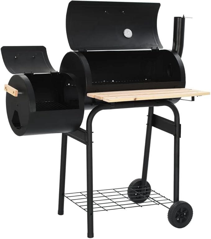 vidaXL Charcoal Barbecue, Charcoal Grill for Outdoor Camping Picnic Patio, Barbecue Grill for Home Party, Smoker for Deck Backyard Cooking, Smoker