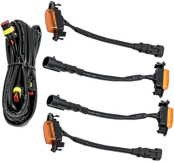 12V 24V DC Grille LED Lights with Yellow Amber Lens Compatible with 2016+ Tacoma TRD Pro Models