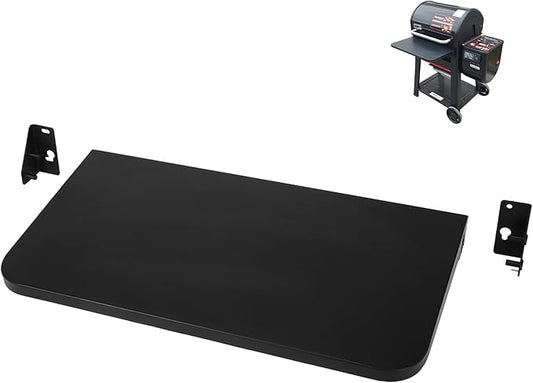 Utheer Folding Front Shelf for Weber Searwood 600 Pellet Grill, 23" x 12.5" Heavy-Duty Steel BBQ Prep Table, 60 LB Load, Space-Saving Front Grill Shelf, Weber Searwood 600 Accessories