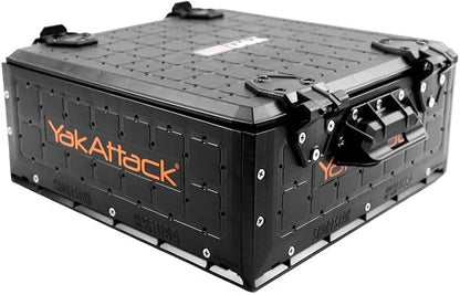 YakAttack ShortStak Solo Storage Box - Size & Color Options | Standalone Low-Profile Crate with Lid, Hinges & Latches | GridLoc Mounting Panels | Slider Feet for Under-Seat Use | Made in USA