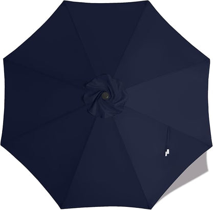 MASTERCANOPY Patio Umbrella 10 ft Replacement Canopy for 8 Ribs-Navy Blue Canopy Only
