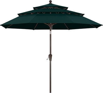 ABCCANOPY 5-Year 10-Year No Fading 9FT 3 Tiers Patio Umbrella, Outdoor Table Umbrella with 8 Sturdy Ribs for Deck, Backyard, Garden, Yard