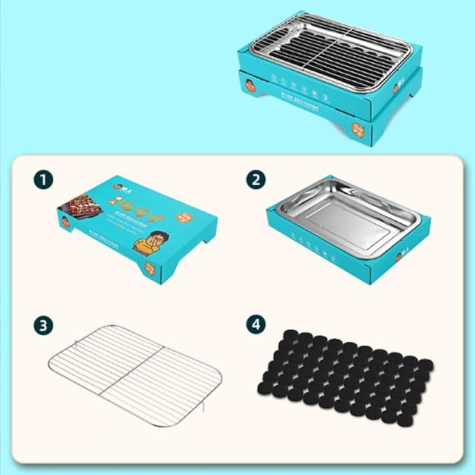 Disposable Charcoal Grill On，Portable，Easy To Light, Great for Camping, Gift for Christmas Xmas 1 piece