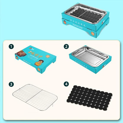 Disposable Charcoal Grill On，Portable，Easy To Light, Great for Camping, Gift for Christmas Xmas 1 piece