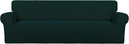 PureFit Stretch Couch Covers for Sofa 4 Seater Slipcovers Deep Teal | 1-Piece Sofa Cover Washable Soft Couch protector, Couch Slipcover with Non Skid Foam and Elastic Bottom for Kids, Dogs