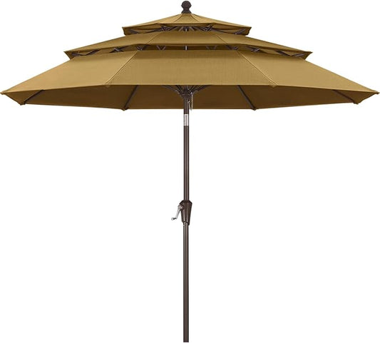 ABCCANOPY 5-Year 10-Year No Fading 9FT 3 Tiers Patio Umbrella, Outdoor Table Umbrella with 8 Sturdy Ribs for Deck, Backyard, Garden, Yard
