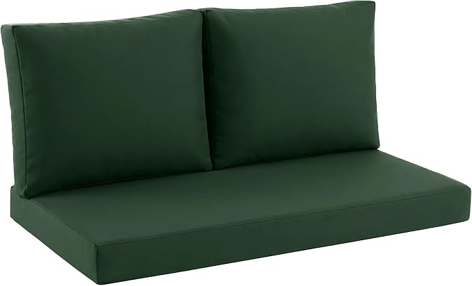 Outdoor Loveseat Cushion Set, 46" x 26" Loveseat Cushions for Outdoor Furniture, Waterproof & Fade-Resistant Patio Furniture Cushions, Deep Seat Cushion for Bench, Swing and Couch, ForestGreen