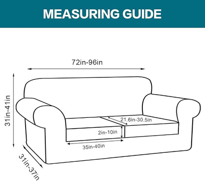 Turquoize 3 Piece Sofa Covers for 2 Cushion Couch Sofa Slipcover Soft Couch Cover for Dogs-Washable Sofa Furniture Covers with 2 Individual Cushion Covers Jacquard Fabric (2 Cushion Sofa, Taupe)