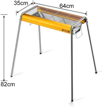 Barbecue Grill Stainless Steel Charcoal Barbecue Shelf, Outdoor Picnic Barbecue, Camping, Terrace Backyard Cooking, Three Colors Available