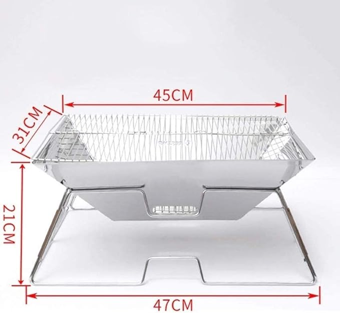 Portable Charcoal Grill, for Camping Cooking Stainless Steel Folding Grilling Stove for Travel