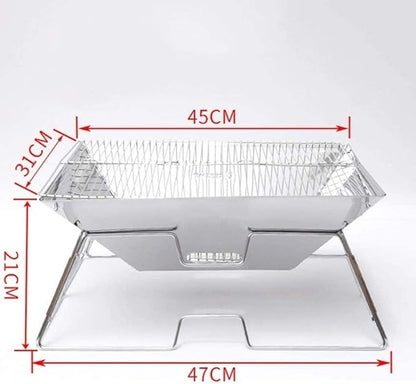 Portable Charcoal Grill, for Camping Cooking Stainless Steel Folding Grilling Stove for Travel