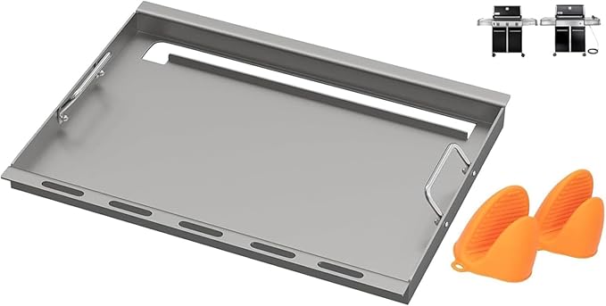 65937 Full Size Griddle for Weber Genesis 300 Replacement Parts Genesis E310 E320 E330 S310 S320 S330 EP310 EP320 EP330 Grill Flat Top Insert with Handles, for Weber 7524 7528 Accessories,Carbon Steel