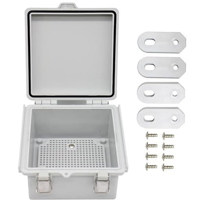 ABS Electric Junction Box, IP67 Weatherproof Electrical Boxes, Hinged Clear Cover Outdoor Waterproof Plastic Enclosure Box with Lock, Small Dustproof Case 5.9×5.9×3.5 inch(150×150×90mm)