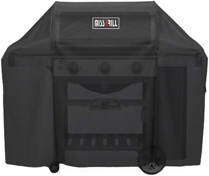 MissGrill 7130 Grill Cover Fits Weber Genesis II 3 Burner Grill and Genesis 300 Series Grills (Compared to 7130),58 x 44.5-Inch Heavy Duty Waterproof & Weather Resistant Outdoor Barbeque Grill Cover