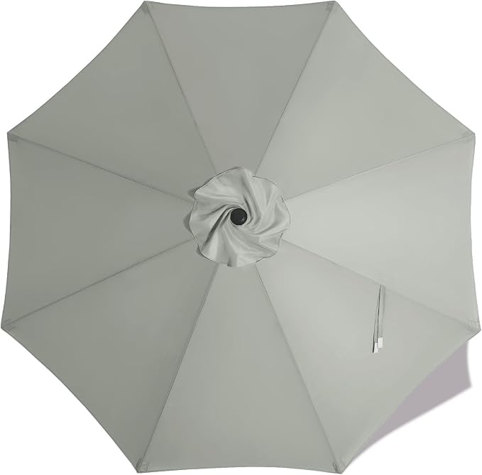 MASTERCANOPY Patio Umbrella 9 ft Replacement Canopy for 8 Ribs-Grey Canopy Only
