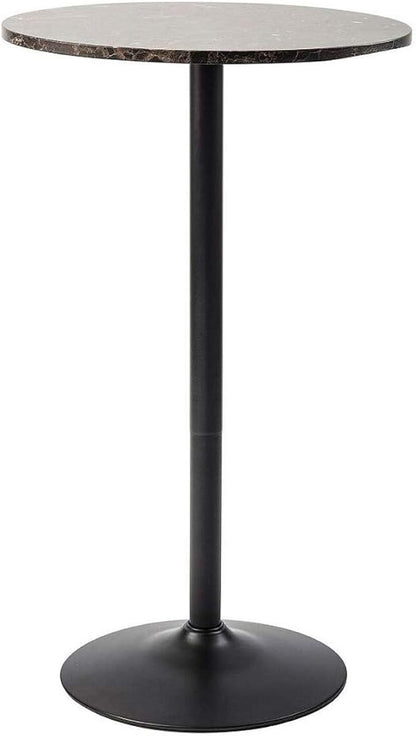Pearington Lucia Round Cocktail Bar, Pub, and Bistro Table with Faux Marble Top Finish, Multipurpose Table for Any Setting, 1 Pack