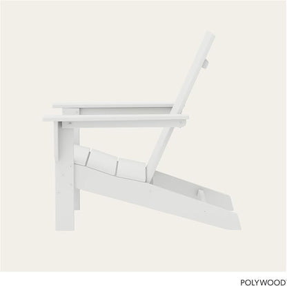 Polywood Contemporary Modern Oversized Adirondack Chair in White