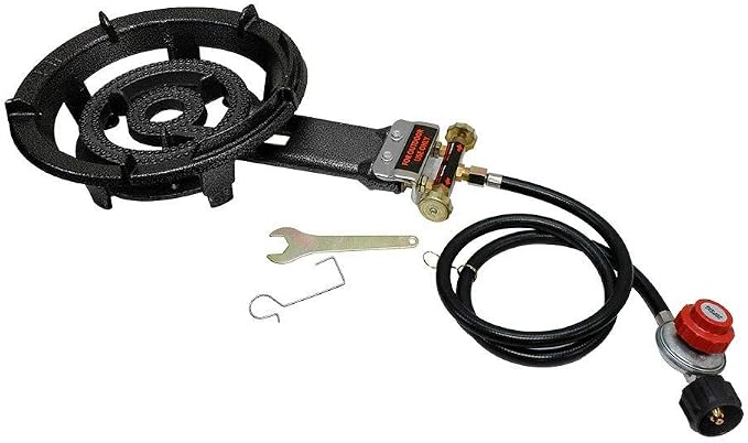 13" Diameter Outdoor Portable Propane Super Gas Stove Burner Heavy Cast Iron Camping Cookware