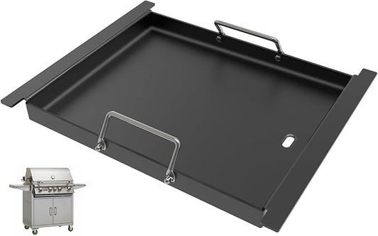 Universal Half Size Griddle Insert for Bull Grill 4 Burner Angus 41628 47628 41629,16517 Griddle Plate for Outlaw 30" 26039 26038, for Bull Premium 18248 18249, Lion L75000 Grill Parts,Carbon Steel