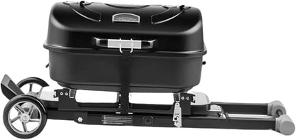 Portable Charcoal Grill, Adjustable Heights, Foldable with Thermometer