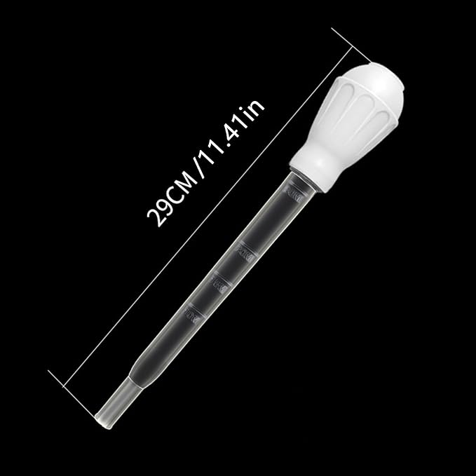 Turkey Baster for Cooking, 30ml 1 oz Turkey Oil Suction Tube with Scale, Clear Barbecue Turkey Baster Large Meat and Poultry Basters, Portable Safe Tools for Kitchen BBQ Daily Cooking, White