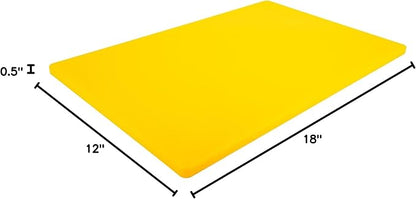 Thirteen Chefs Large 18 x 12 Yellow Cutting Board - Professional 1/2 Inch Thick HDPE for Poultry and Chicken - Food Service and Restaurant Certified