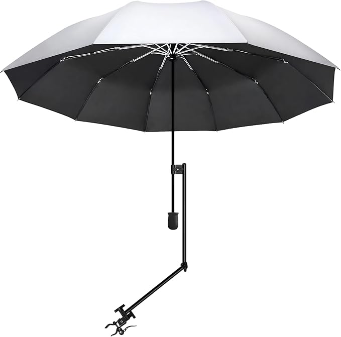 XLINGZA UPF 50+ Beach Umbrella with Adjustable Universal Clamp