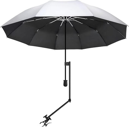 XLINGZA UPF 50+ Beach Umbrella with Adjustable Universal Clamp
