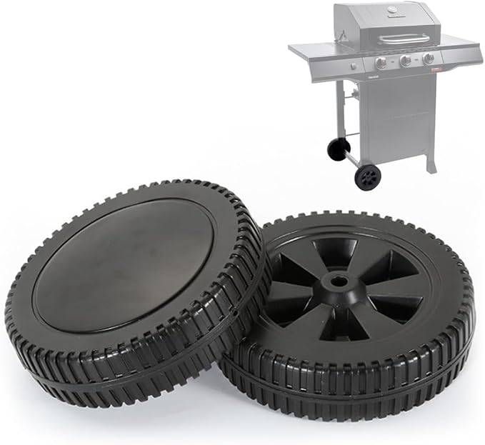 7 Inch Grill Wheels, G437-0037-W1, Replacement for Gas2Coal 463344015 463436215 463347017 463343015 463376017 463432215 & Kenmore 415.16123801, Black, Plastic, 2-Pack