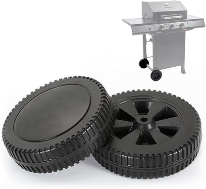 7 Inch Grill Wheels, G437-0037-W1, Replacement for Gas2Coal 463344015 463436215 463347017 463343015 463376017 463432215 & Kenmore 415.16123801, Black, Plastic, 2-Pack