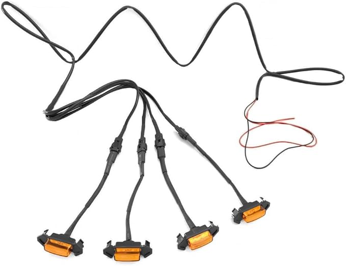 LED Amber Grille Light for TACOMA TRD 2016 2017 2018, Center Grill Running Light, 4PCS Bulbs with Waterproof Connector Cables Kit and Fuse