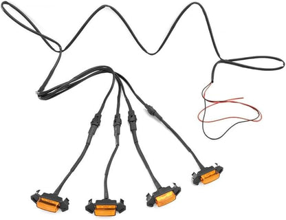 LED Amber Grille Light for TACOMA TRD 2016 2017 2018, Center Grill Running Light, 4PCS Bulbs with Waterproof Connector Cables Kit and Fuse