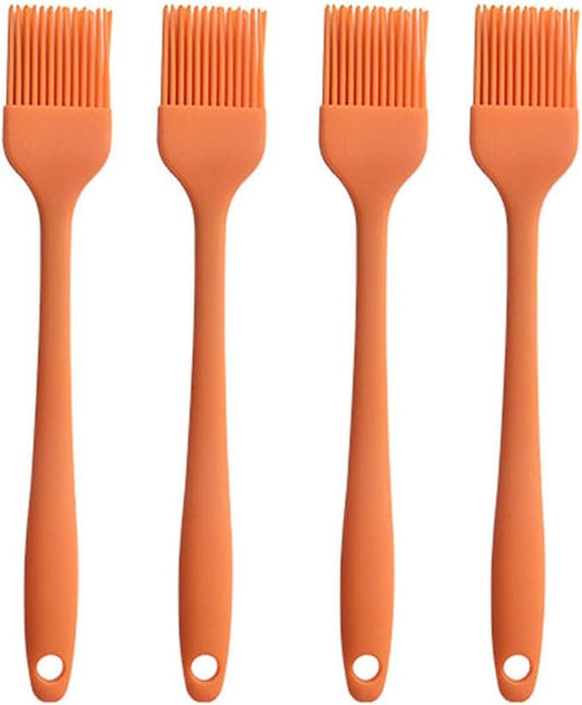 Silicone Oil brush, for BBQ Kitchen Cooking Baking and Grilling (4 PCS,orange)