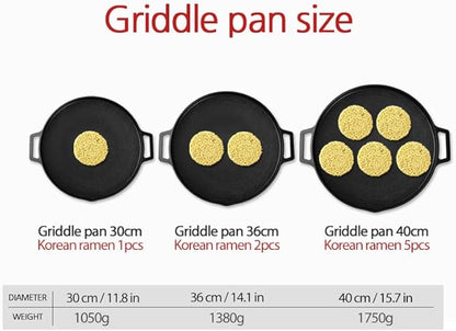 Korean BBQ A IH Griddle Grill Pan, Nonstick Coating, All Stove(Gas, Electric & Induction),Indoor Outdoor Griddle (12 IN)