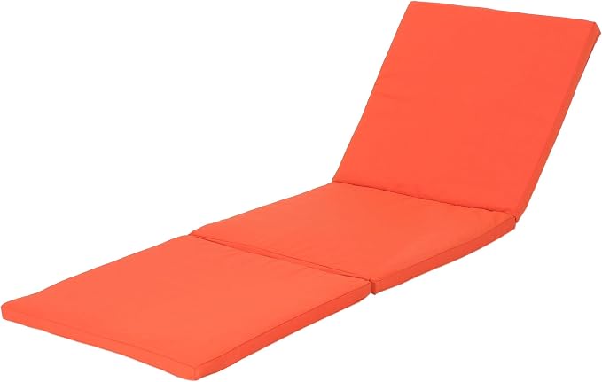Christopher Knight Home Jamaica Outdoor Water Resistant Chaise Lounge Cushions, 2-Pcs Set, Orange