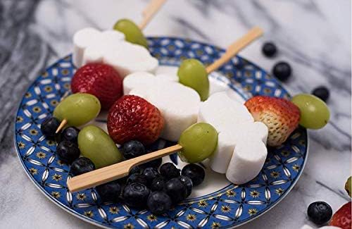 Gmark 100 Count Bamboo Paddle Skewers, 9 Inch Natural Flat Wooden BBQ Picks, Biodegradable Kabob Sticks for Grilling, Appetizers, Fruit, Meat & Shish Kebabs GM1077